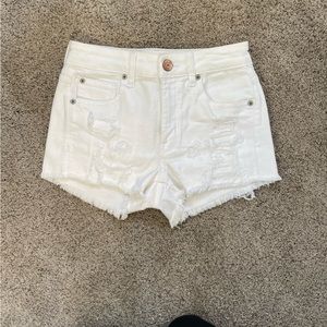 AE white jean shorts